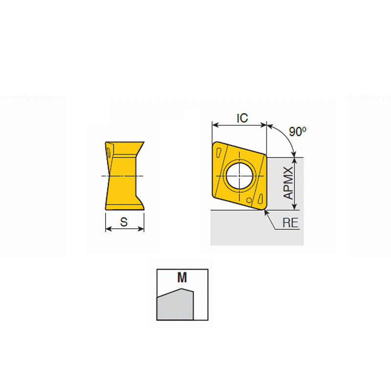 4NKT 04-M Double-sided inserts with unique four high positive helical cutting edges & high ramping capacity for 90° shoulders of general machining - Big-tools Industrial Supply Tools for Metal Cutting