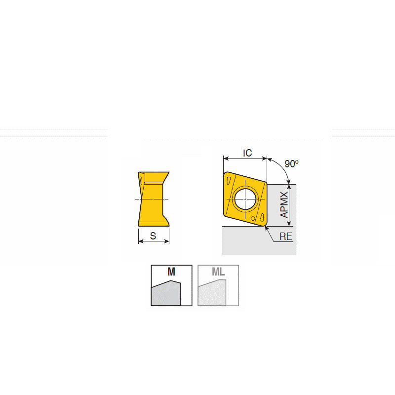 4NKT 09-M Double-sided inserts with unique four high positive helical cutting edges & high ramping capacity for 90° shoulders of general machining - Big-tools Industrial Supply Tools for Metal Cutting