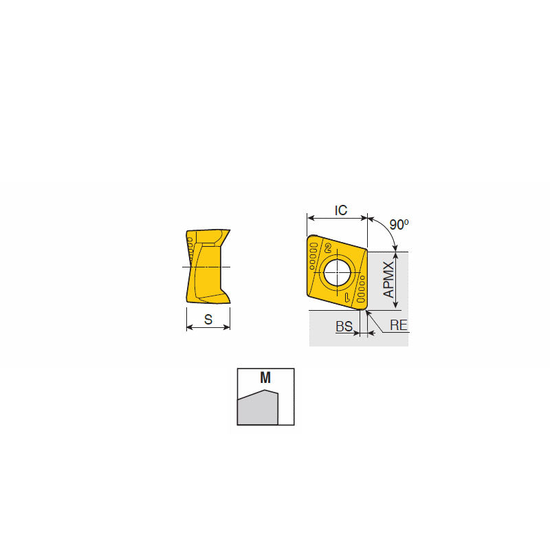 4NKT 11-PNR-M Double-sided inserts with four high positive helical cutting edges & wiper for 90° shoulders & better surface finish of general machining - Big-tools Industrial Supply Tools for Metal Cutting