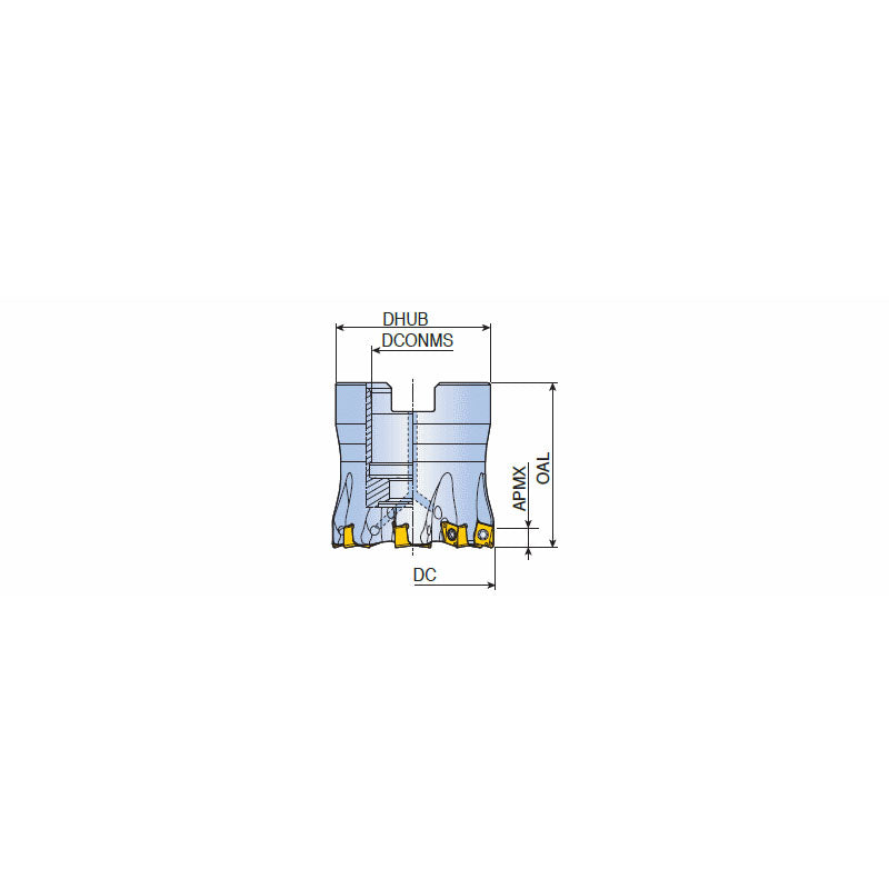 4N TF90-R-04 90° Face mills with unique four high positive helical cutting edges of double-sided 4NKT 04 inserts & high ramping capability - Big-tools Industrial Supply Tools for Metal Cutting