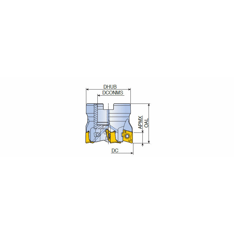 4N TF90-R-11 90° Face mills with unique four high positive helical cutting edges of double-sided 4NKT 11 inserts - Big-tools Industrial Supply Tools for Metal Cutting