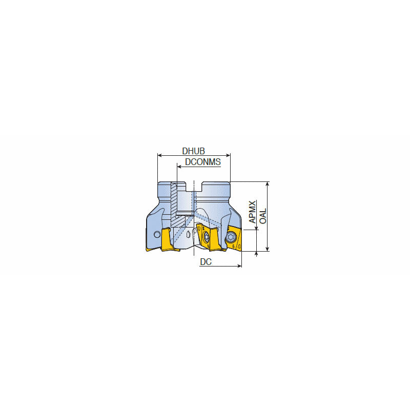 4N TF90-R-14 90° Face mills with unique four high positive helical cutting edges of double-sided 4NKT 14 inserts and high ramping capability - Big-tools Industrial Supply Tools for Metal Cutting