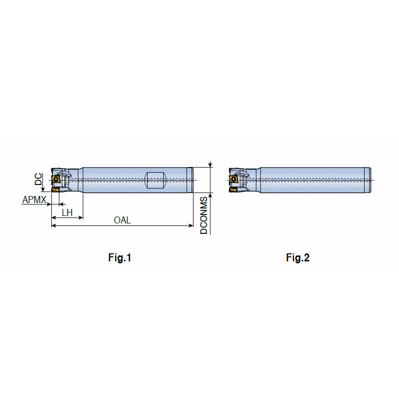 4T-TE90-05 90° End mills with strong tangential type 4 cutting edge LPK(H)U 05 inserts - Big-tools Industrial Supply Tools for Metal Cutting
