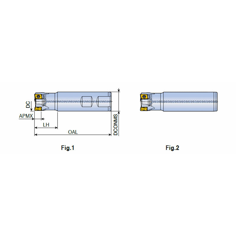 4T-TE90-09  90° End mills with strong tangential type 4 cutting edge LPK(H)U 09 inserts - Big-tools Industrial Supply Tools for Metal Cutting