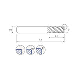 5 Flute Standard Length Carbide TitaNox-POWER End Mills UGMG34 Series