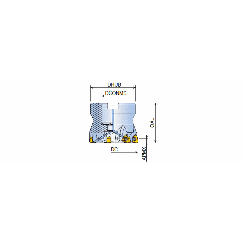 6N TF90-R-04 90° Face mills with economical positive six cutting edges of double-sided 6NKU 04 inserts for general machining - Big-tools Industrial Supply Tools for Metal Cutting