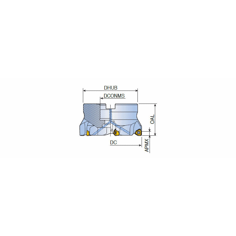6N TF90-R-06/09(INCH BORE) 90° Face mills with positive six cutting edges of double- sided 6NGU 06/09 inserts in inch bores - Big-tools Industrial Supply Tools for Metal Cutting