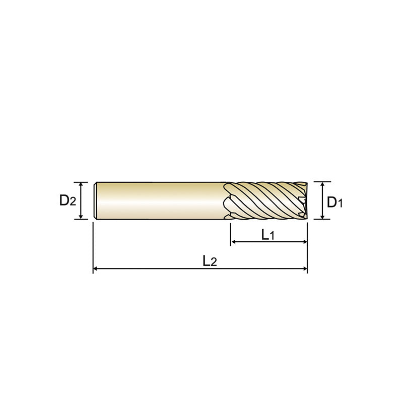 6 & 8 Flute 45° Helix Long Length Carbide X-Power Pro End Mills GM812 Series Plain Shank