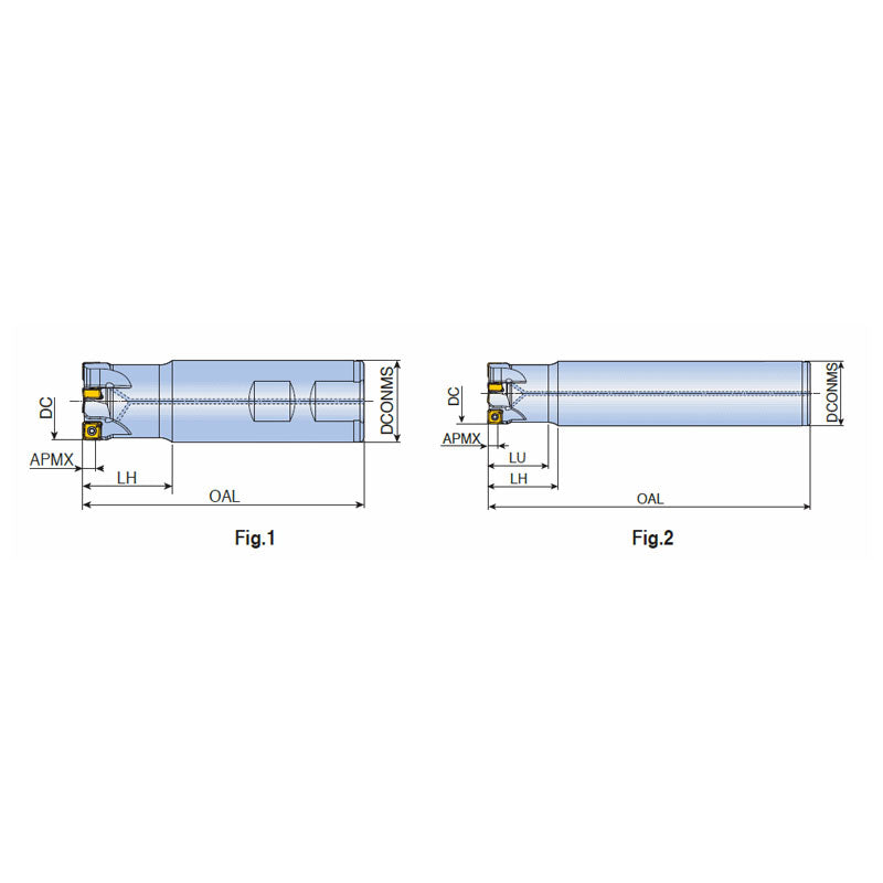 8D-TE90-07 90° End mills with 8 cutting edges of double-sided Square inserts SQ 07 for general milling - Big-tools Industrial Supply Tools for Metal Cutting