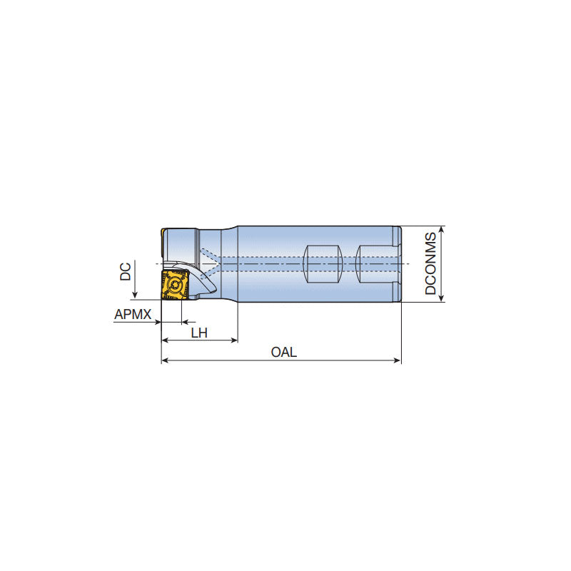 8D-TE90-12 90° End mills with 8 cutting edges of double-sided Square inserts SQK(H)U 12 for general milling - Big-tools Industrial Supply Tools for Metal Cutting