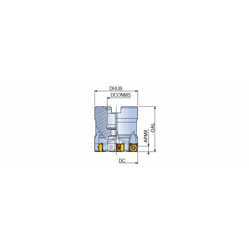 8D-TF90-R-07 90° Face mills with 8 cutting edges of double-sided Square inserts SQ 07 for general milling - Big-tools Industrial Supply Tools for Metal Cutting