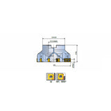 8D-TF90-R-10 90° Face mills with 8 cutting edges of double-sided Square inserts SQK(H)U 10 for general milling - Big-tools Industrial Supply Tools for Metal Cutting