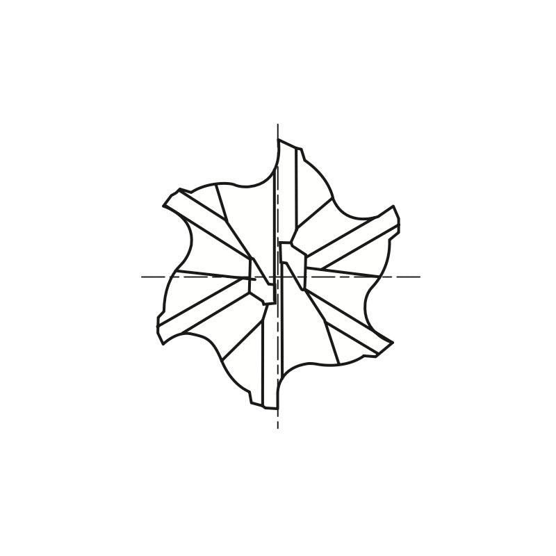 8% COBALT (M42) Flat Shank E2042 & HSS (M2) Flat Shank E1042 Series, HSS Co8 & HSS, 6 Flute Regular Length Center Cutting Double COBALT & HSS End Mills 1/2～2
