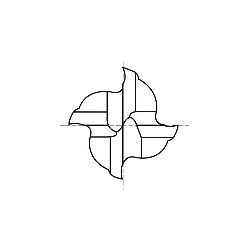 8% COBALT (M42) Flat Shank E2053 & HSS (M2) Flat Shank E1053 Series, HSS Co8 & HSS, 4 Flute Regular Length Double Center Cutting COBALT & HSS End Mills 1/8～1