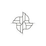 8% COBALT (M42) Flat Shank E2053 & HSS (M2) Flat Shank E1053 Series, HSS Co8 & HSS, 4 Flute Regular Length Double Center Cutting COBALT & HSS End Mills 1/8～1