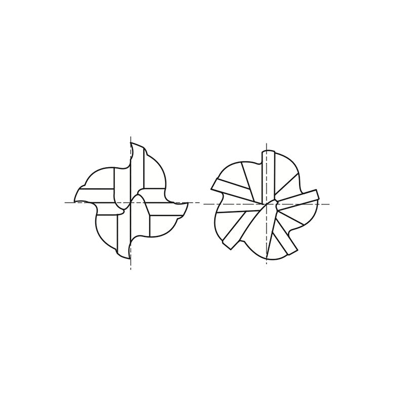 8% COBALT (M42) Flat Shank E2086 Series, HSS Co8, Multi Flute Stub Length Fine Pitch Roughing Center Cutting COBALT & HSS End Mills 1/4~1