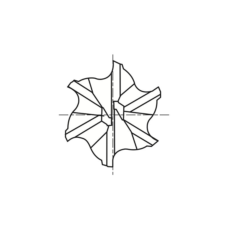 8% COBALT (M42) Flat Shank E2100 & HSS (M2) Flat Shank E1100 Series, HSS Co8 & HSS, 6 Flute Regular with Combination Center Cutting (2 Shank) COBALT & HSS End Mills 2