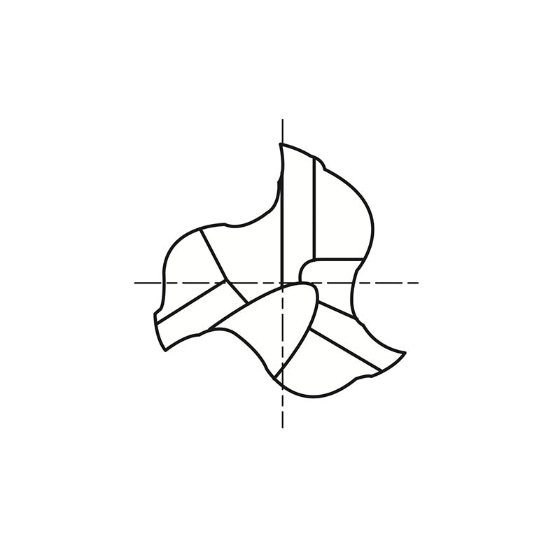 8% COBALT (M42) Flat Shank E2241 Series, HSS Co8, 3flute Stub Length Coarse Pitch Roughing Center Cutting COBALT & HSS End Mills 1/4~1