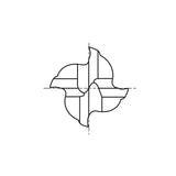 8% COBALT (M42) Flat Shank E2483 & HSS (M2) Flat Shank E1483 Series, HSS Co8 & HSS, 4 Flute Regular Length COBALT & HSS End Mills 2.0～45.0