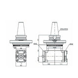 90-BT40×2 Double head Double outlet type 90° Angle Head