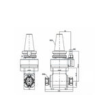 90-ER32x2 Super double head Double outlet type 90° Angle Head