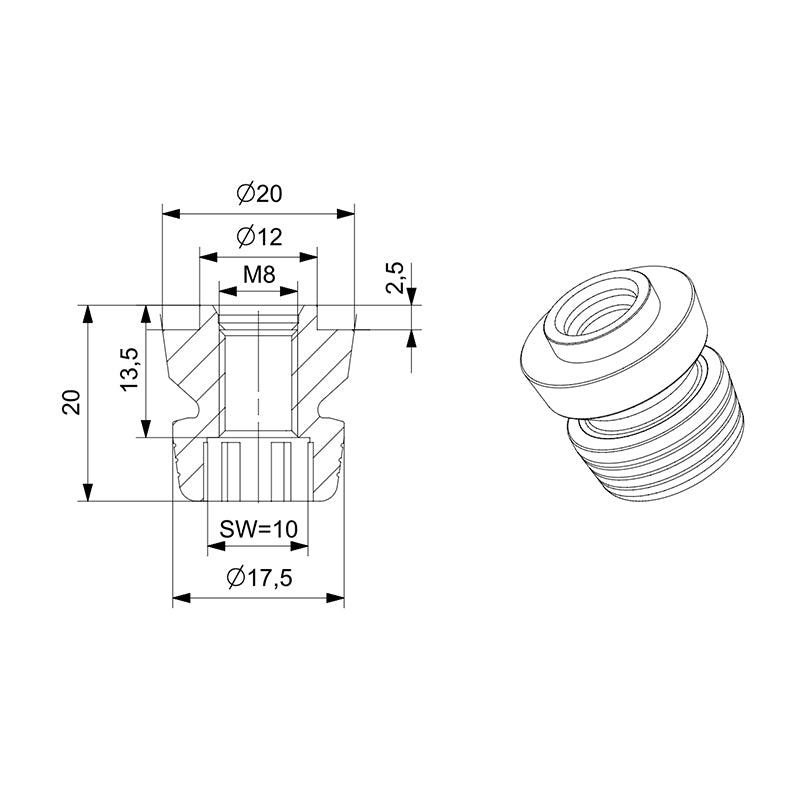 90 Standard Pull Nail BZ300-WA-M8-090 BZ300-WB-M8-090 - Big-tools Industrial Supply Tools for Metal Cutting