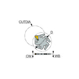 ADMP D45 : Parting and Grooving Adapters with 5 Pockets for TANG-GRIP Tangentially Clamped Inserts - Big-tools Industrial Supply Tools for Metal Cutting