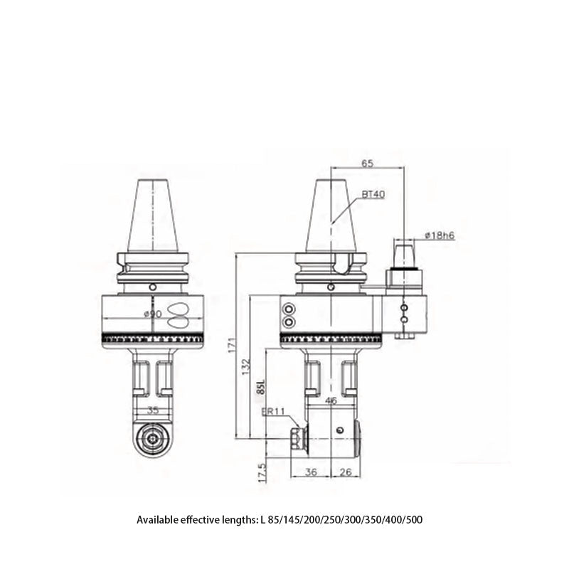 AGH 90-ER11 Standard type 90° Angle head