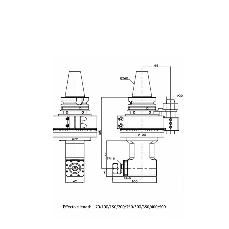 AGH 90-ER16 Standard type 90°  Angle head