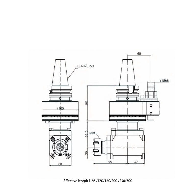 AGH 90-ER25 Standard type 90°  Angle head