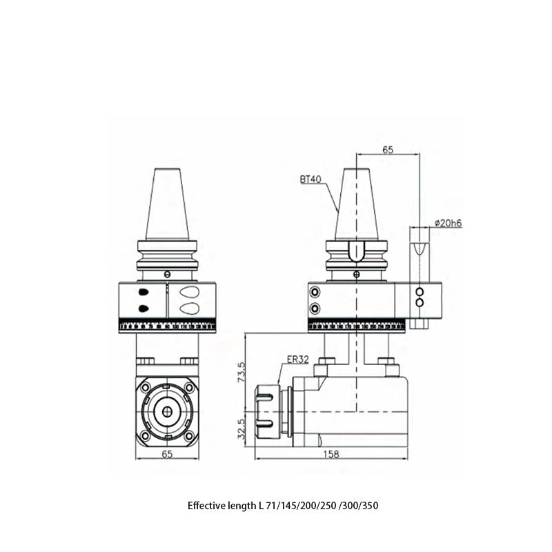 AGH 90-ER32QL Super Type 90° Angle Head