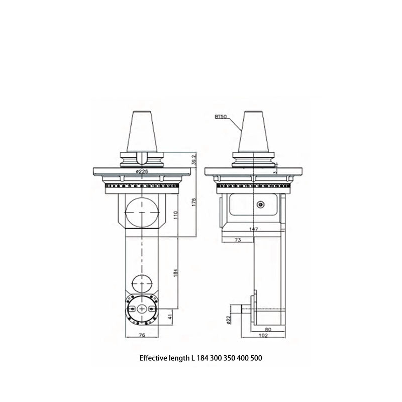 AGH90-F80-180L Offset Type F80D/FMB22 Angle Head