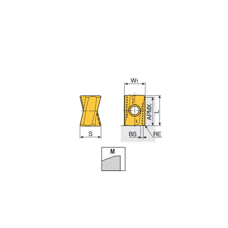 ANMX 11/16 R-M Double sided inserts with 4 helical positive cutting edges for general machining and 90° shoulders - Big-tools Industrial Supply Tools for Metal Cutting