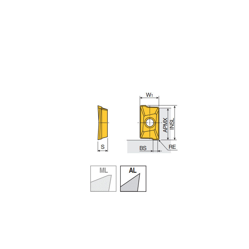 APCT 09T3 PER-AL High positive ground inserts with 2 cutting edges & polished top for machining of aluminum & non-ferrous materials in 90° shoulders - Big-tools Industrial Supply Tools for Metal Cutting