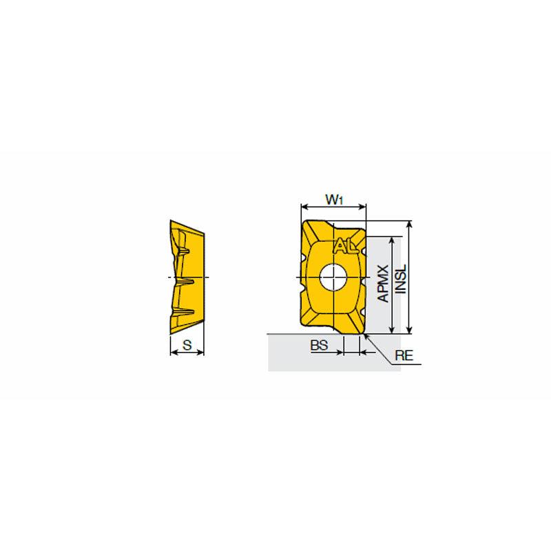 APCT 1705 PER-SAL Positive chip splitter APCT 17 inserts with sharp helical cutting edges for aluminum machining in 90° shoulders - Big-tools Industrial Supply Tools for Metal Cutting