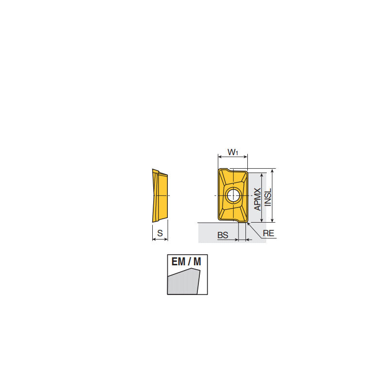 APKT 09T3 PER-M  Positive inserts with ground wiper for better surface finish and two high positive helical cutting edges of APKT 09 in 90° shoulders - Big-tools Industrial Supply Tools for Metal Cutting