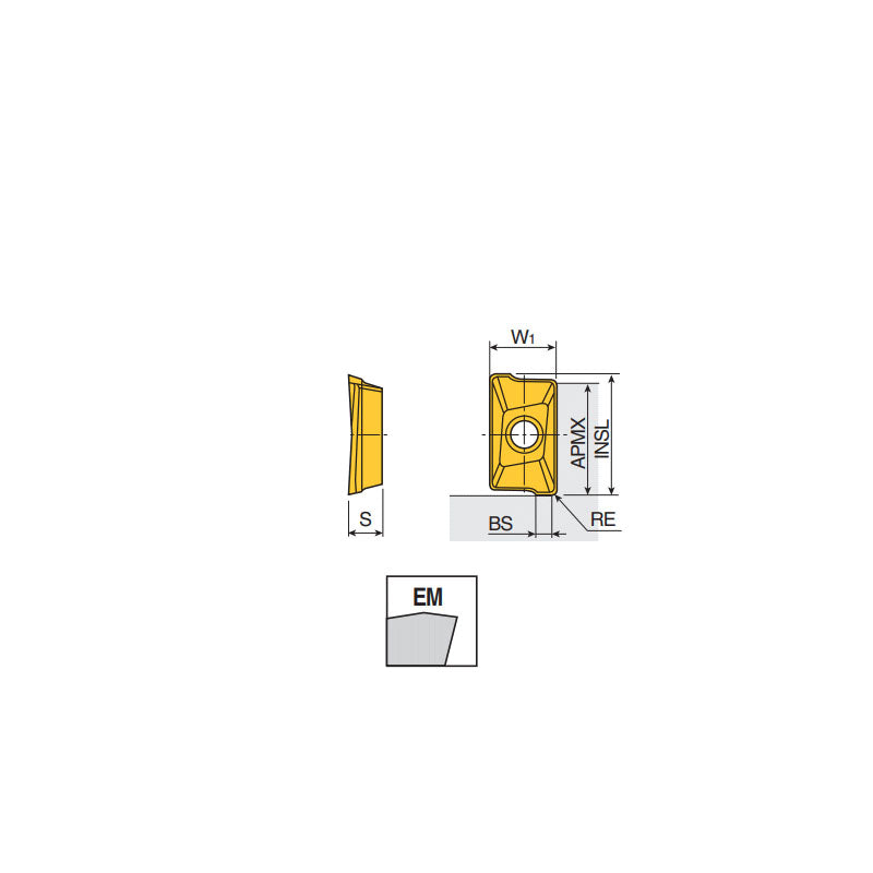 APKT 1204 R-EM Various corner radii inserts of APKT 12 with two helical cutting edges for general machining - Big-tools Industrial Supply Tools for Metal Cutting
