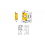 APKT 1705 PER-SM Positive chip splitter inserts of APKT 17 with two helical cutting edges & high positive rake for 90° shoulders and 3 splitting grooves on one side & 2 splitting grooves on the opposite - Big-tools Industrial Supply Tools for Metal Cutting