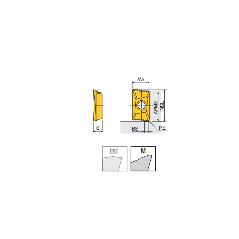 APKT 1705 R-M Various corner radii inserts of APKT 17 with two helical cutting edges for general machining in 90° shoulders - Big-tools Industrial Supply Tools for Metal Cutting