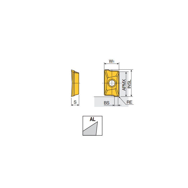 AXCT 0602 R-AL High positive ground inserts with 2 cutting edges & polished top of AXCT 06 for machining of aluminum & non-ferrous materials in 90° shoulders - Big-tools Industrial Supply Tools for Metal Cutting