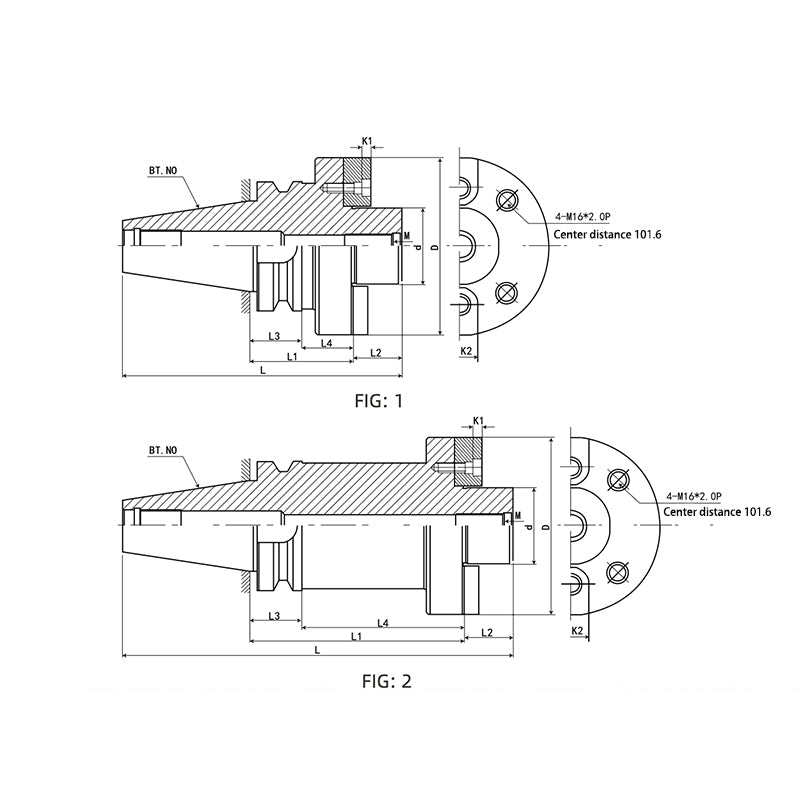 BT-FMC Face Mill Arbor (four screw holes) BT40-FMC60-75 BT50-FMC60-75 - Big-tools Industrial Supply Tools for Metal Cutting