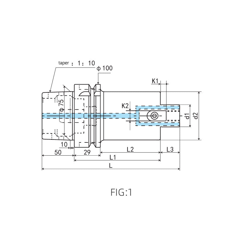 Boring Arbor Connection with HSK Adaptor   HSK63A-FMB22-050 HSK100A-FMB22-050