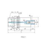 Boring Arbor Connection with HSK Adaptor   HSK63A-FMB22-050 HSK100A-FMB22-050