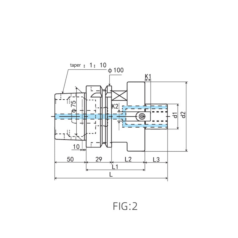 Boring Arbor Connection with HSK Adaptor   HSK63A-FMB22-050 HSK100A-FMB22-050