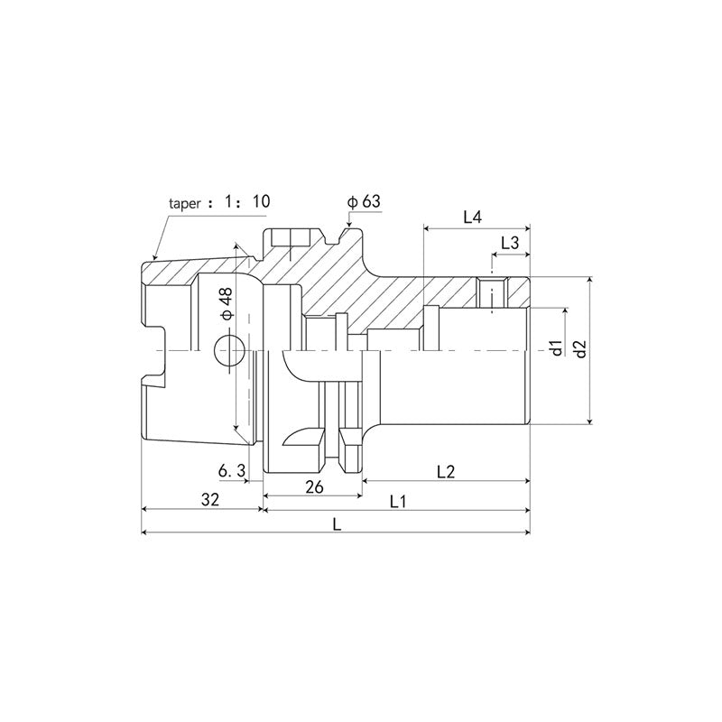 Boring CK Connection with HSK Adaptor   HSK53/100