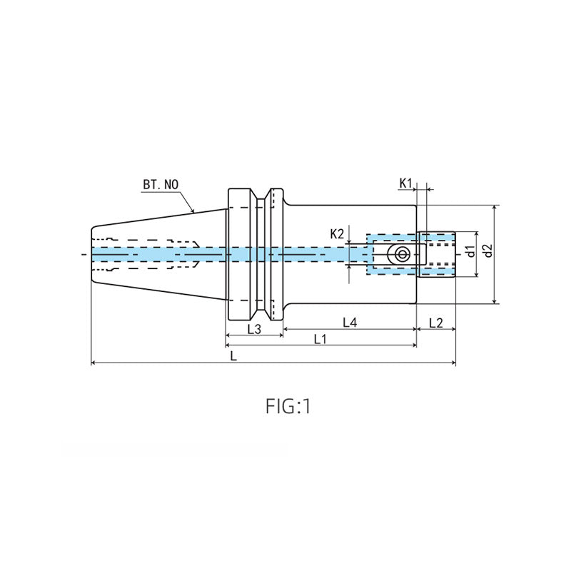 Boring Arbor Connection with BT Adaptor  BT30-FMB22-045  BT50-FMC40-250