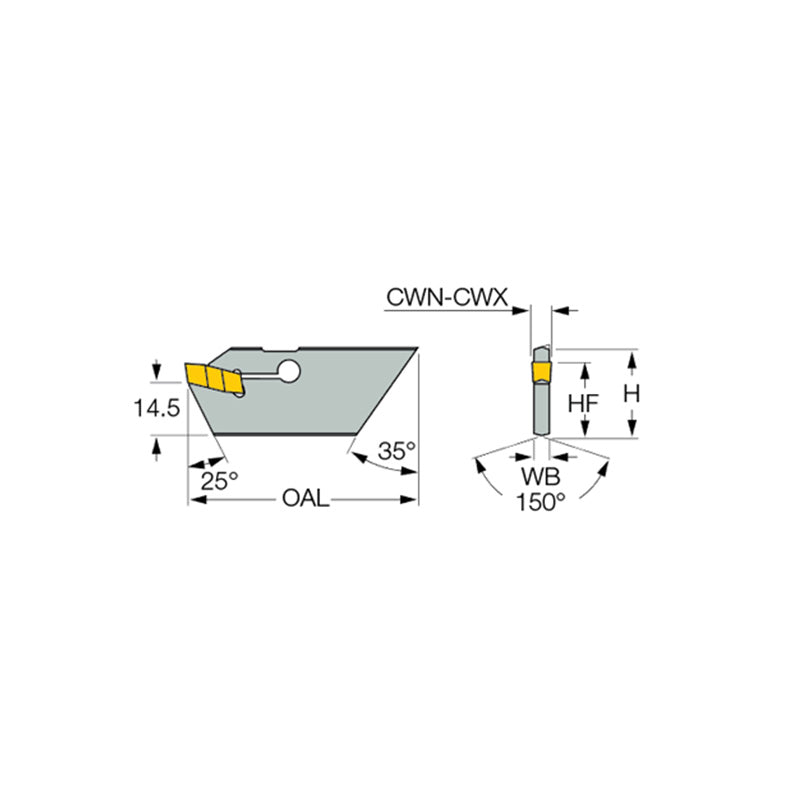 CGHN 26-M : Internal Grooving and Turning Blades for GHIC...-70 Bars