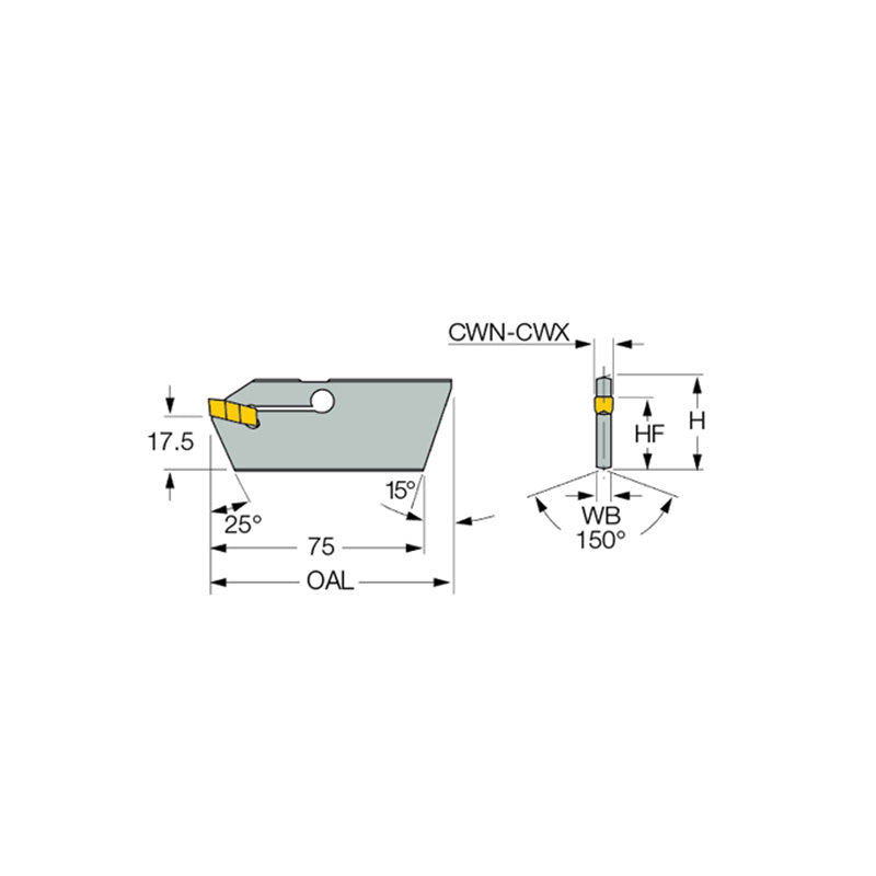 CGHN 32-M : Internal Grooving and Turning Blades - Big-tools Industrial Supply Tools for Metal Cutting