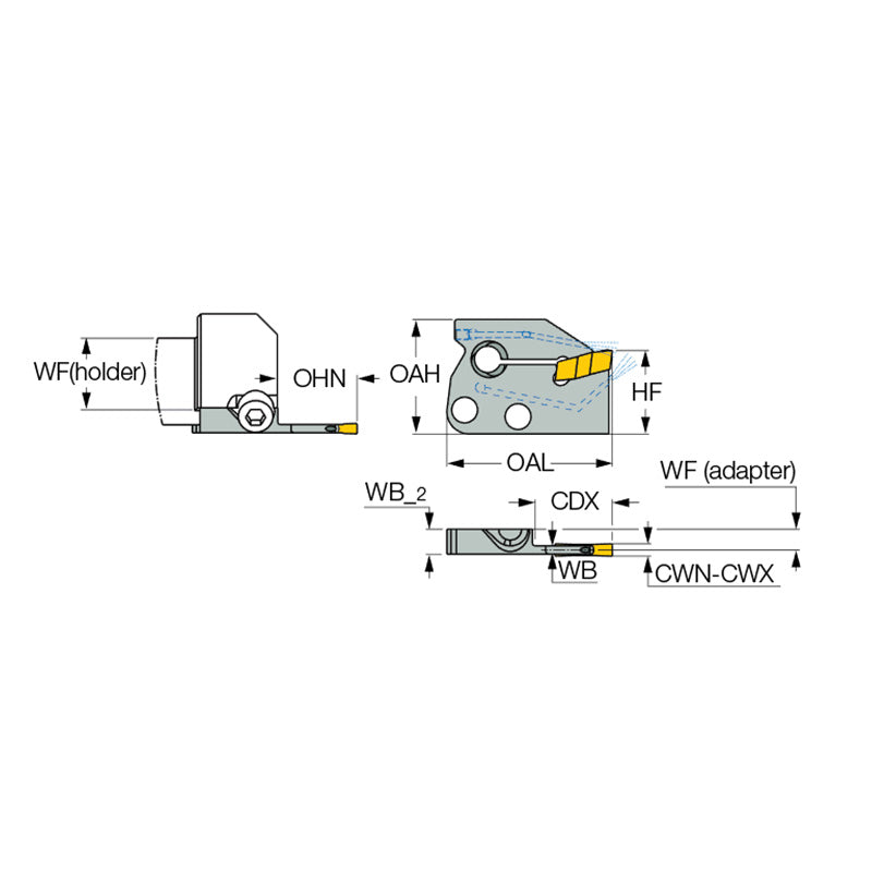 CGPAD-JHP : Adapters with High-Pressure Coolant Channels Carrying CUT-GRIP Inserts