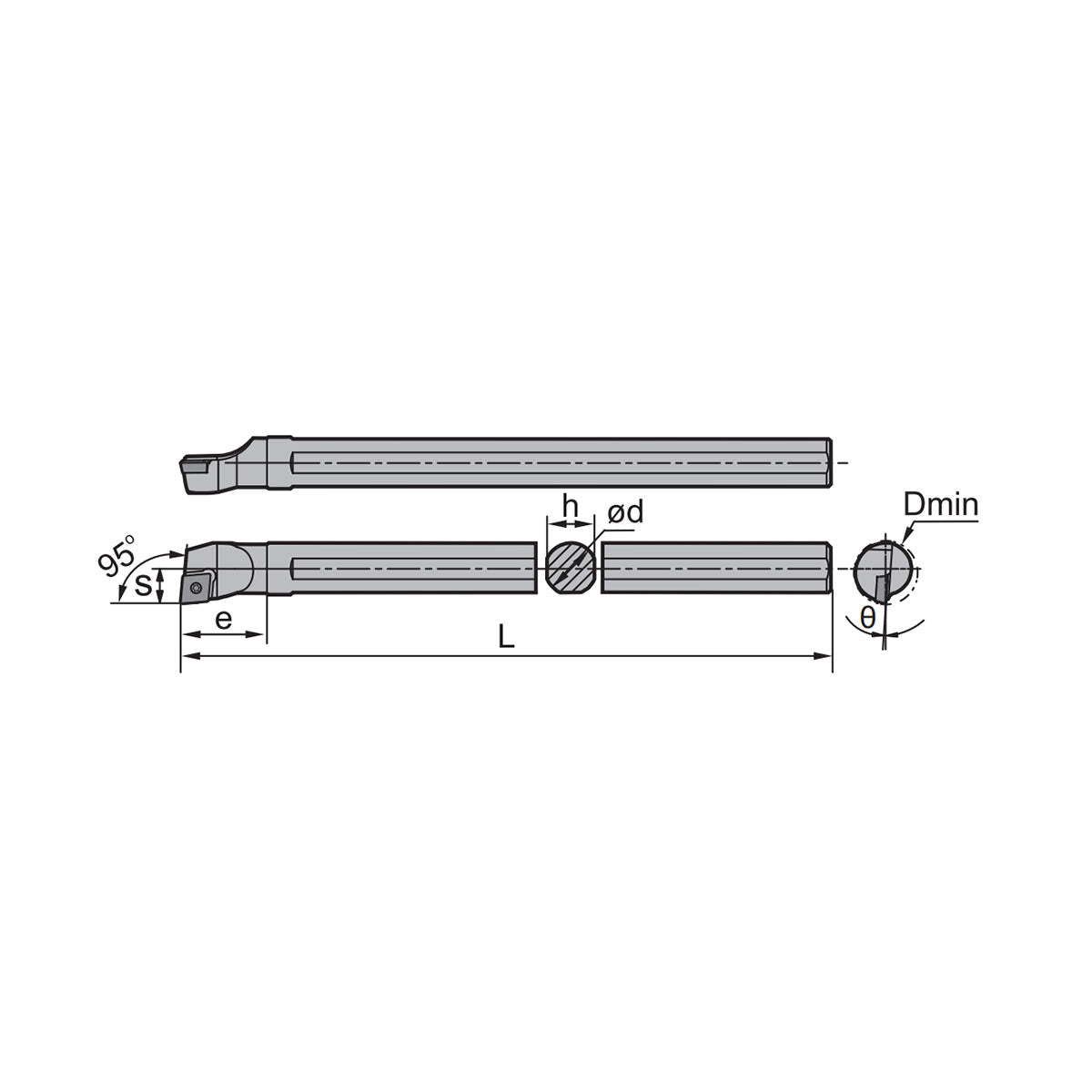 CP** Steel Boring Bar S-Clamping SCLPR/L Kr: 95° S10K S12M S16Q S20R - Makotools Industrial Supply Tools for Metal Cutting